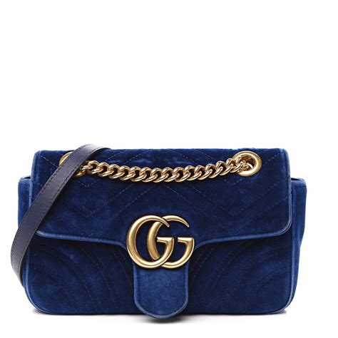 gucci blue velvet handbag|gucci bag marmont mini.